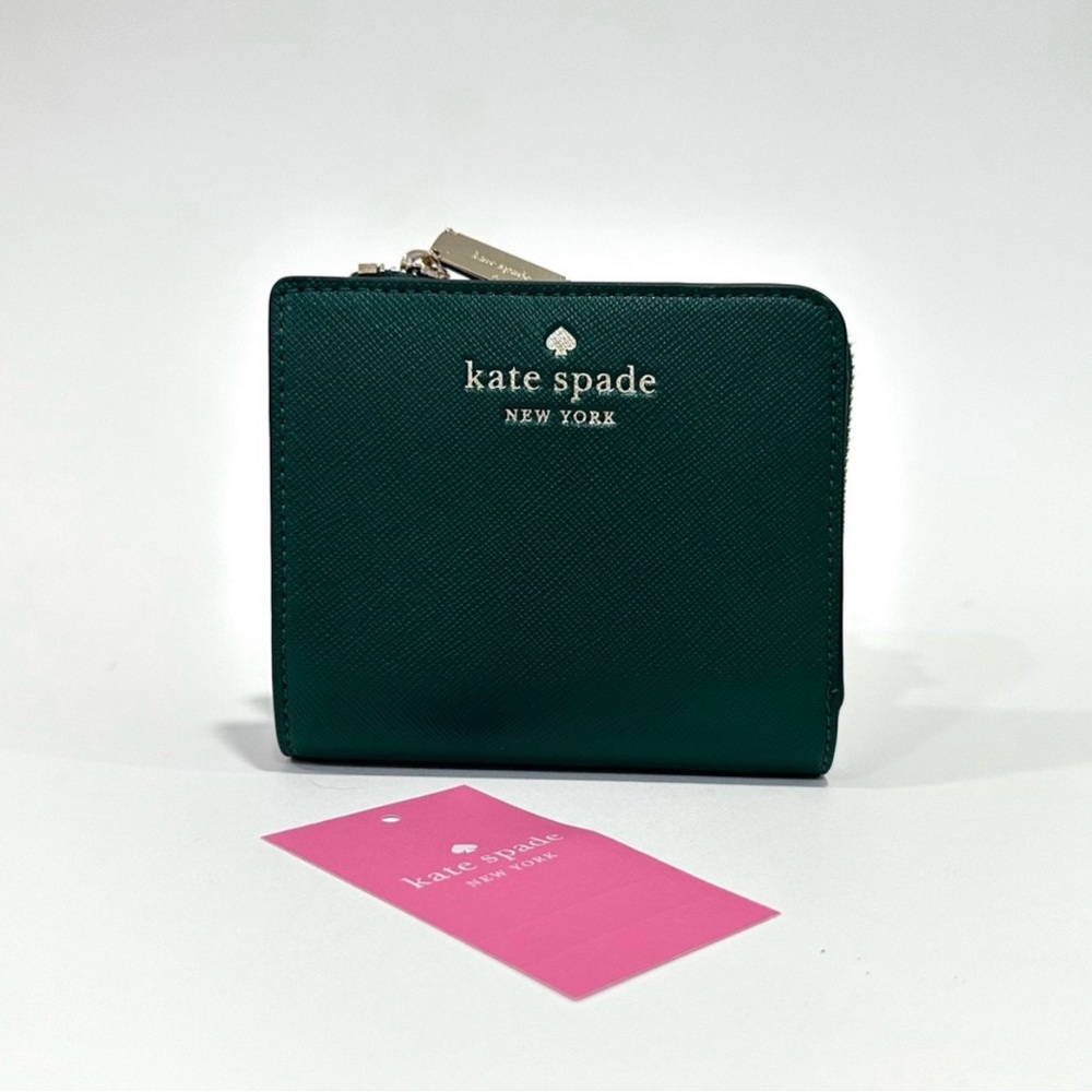 Kate Spade Schuyler Emerald Green Bifold Wallet NWT